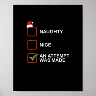 Schöne lustige Weihnachtsliste mit dem Versuch, ne Poster