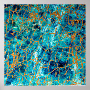 Schöne luxuriöse Textur aus blauem Marmor mit Go Poster