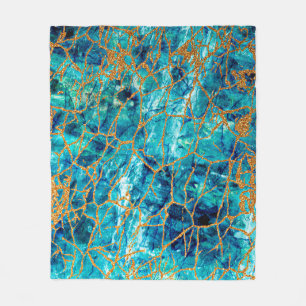 Schöne luxuriöse Textur aus blauem Marmor mit Gold Fleecedecke