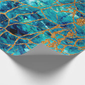 Schöne luxuriöse Textur aus blauem Marmor mit Gold Geschenkpapier (Ecke)