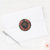 Schöne Luxus-Blumenliebe Moderne Kollektion Runder Aufkleber (Umschlag)