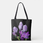 schöne M Monogramm hübsche lila Crocus-Blume Tasche (Rückseite)