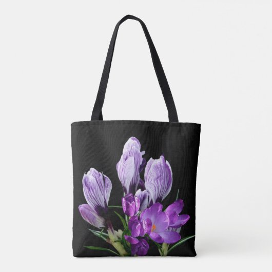 schöne M Monogramm hübsche lila Crocus-Blume Tasche (Rückseite)