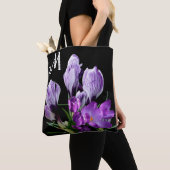 schöne M Monogramm hübsche lila Crocus-Blume Tasche (Von Nahem)