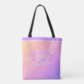 Schöne Mädchen-Energie gebogener Text Tasche (Rückseite)