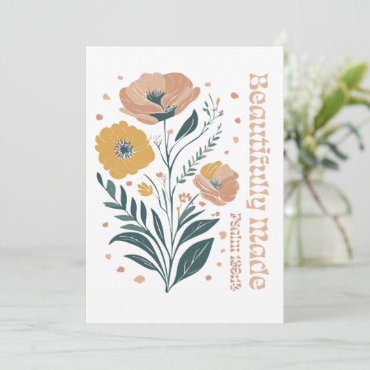 Schöne Made Psalm Boho Christlich Inspirationa Einladung (Stehend Vorderseite)