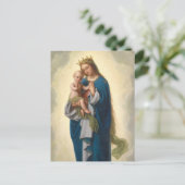 Schöne Madonna Jesus segnen Franz Ittenbach Postkarte (Stehend Vorderseite)