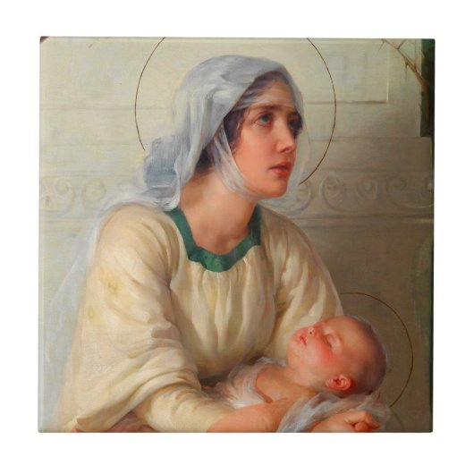 Schöne Madonna und Kind Fliese (Vorderseite)