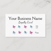 Schöne Magenta Rosa und Blauer Schmetterling Loyal Treuekarte (Vorderseite)