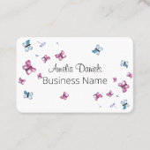 Schöne Magenta Rosa und Blauer Schmetterlingsplatz Visitenkarte (Vorderseite)