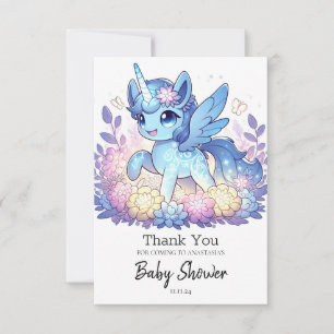 Schöne, magische Einhorn-Kinderdusche Dankeskarte