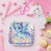Schöne, magische Einhorn-Kinderdusche Pappteller (Party)