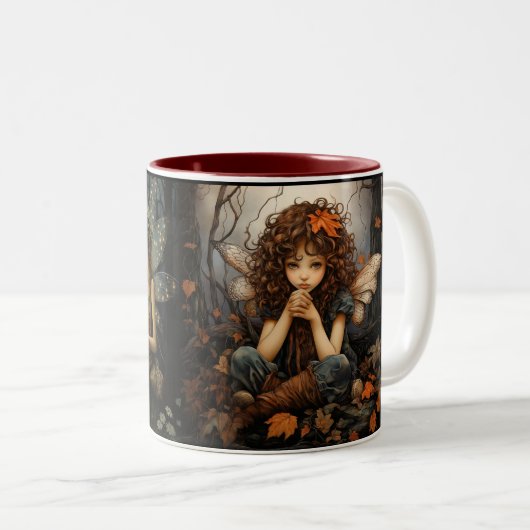Schöne magische Herbstmärchen Zweifarbige Tasse (VorderseiteRechts)