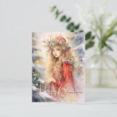 Schöne magische Weihnachtszucht Feiertagspostkarte (Stehend Vorderseite)