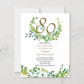Schöne Magnetic 80. Geburtstag Einladungen Leafy (Vorderseite)