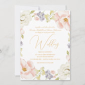 Schöne Magnolia Blume Frühling Monogram Wedding Einladung (Vorderseite)