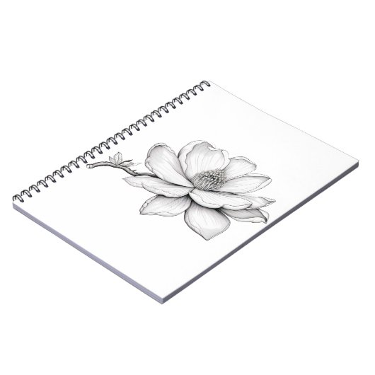 Schöne Magnolia-Blume Notizblock (Linke Seite)