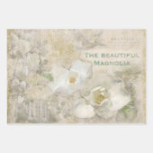 Schöne Magnolia Vintag Collage Geschenkpapier Set (Vorderseite)