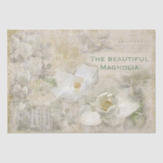 Schöne Magnolie Vintage-Collage Seidenpapier