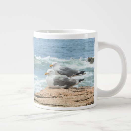 Schöne Maine Küste Acadia Seagulls Jumbo-Tasse (Rechts)