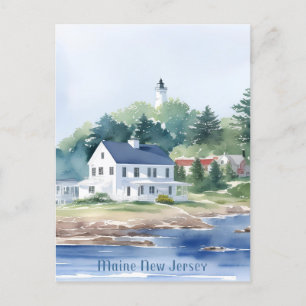 Schöne Maine New Jersey Aquarellkunst Postkarte