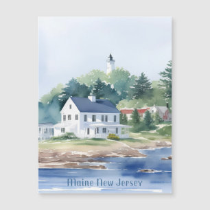 Schöne Maine New Jersey Wasserfarben Kunst Magnetkarte
