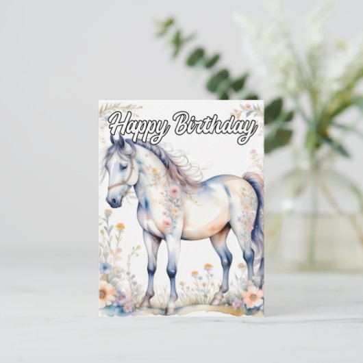 Schöne majestätische Horse Illustration Postkarte (Stehend Vorderseite)