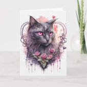 Schöne majestätische Kitty Cat Hexe | Halloween Karte (Vorderseite)