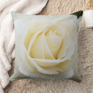 Schöne makellose weiße Rosenfoto Polyester Kissen