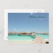 Schöne Malediven Inseln, türkisfarbener Ozean Postkarte (Vorne/Hinten)