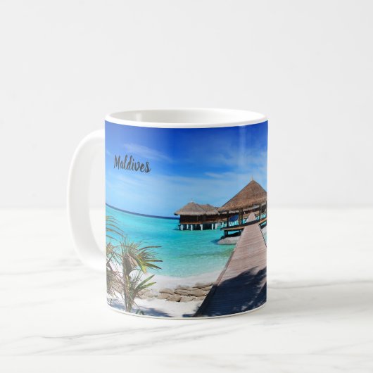 Schöne Malediven Kaffeetasse (Vorderseite Links)