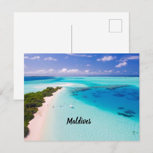 Schöne Malediven Postkarte (Vorne/Hinten)