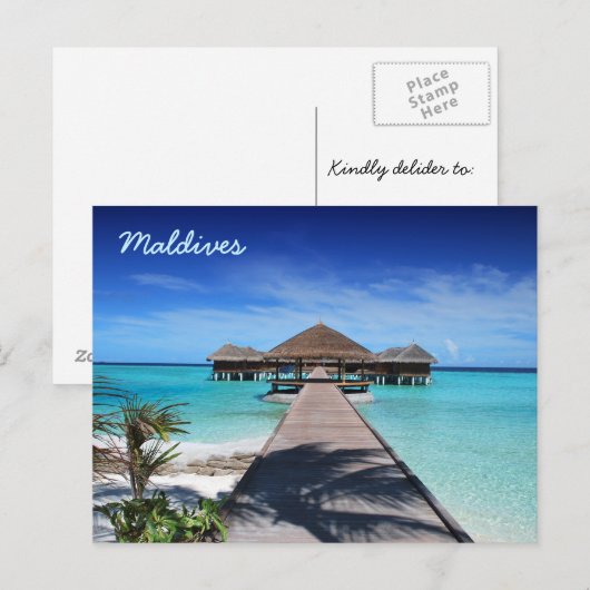 Schöne Malediven Postkarten (Vorne/Hinten)