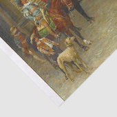 Schöne Malerei einer 17. c-Szene für decoupage Seidenpapier (Detail)