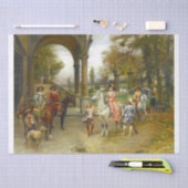 Schöne Malerei einer 17. c-Szene für decoupage Seidenpapier (Handwerk)