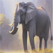 Schöne Malerei eines Elefanten in seiner Natur Aufkleber (Vorderseite)