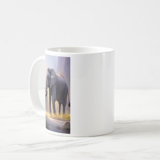 Schöne Malerei eines Elefanten in seiner Natur Kaffeetasse (Vorderseite Links)