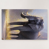 Schöne Malerei eines Elefanten in seiner Natur Puzzle (Horizontal)