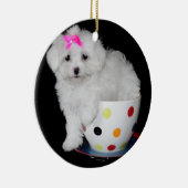 Schöne maltesische Welpe Keramik Ornament (Rechts)