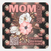 Schöne Mama-Auswahl überall Quadratischer Aufkleber (Vorderseite)