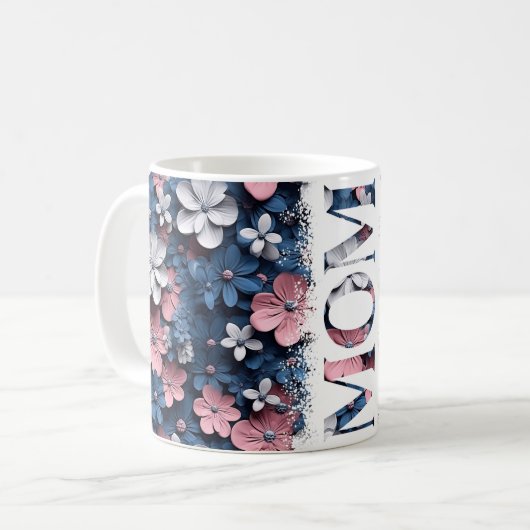 Schöne Mama Blumenmuster Blume 4 Mutter Kaffeetasse (Vorderseite Links)