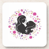 Schöne Mama, farbenfrohe Blume Getränkeuntersetzer (Vorderseite)