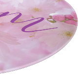 Schöne Mama lila und rosa Blume Schneidebrett (Ecke)