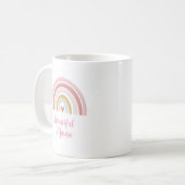 schöne Mama-Tasse mit rosa Regenbogenmutter Kaffeetasse (Vorderseite Links)