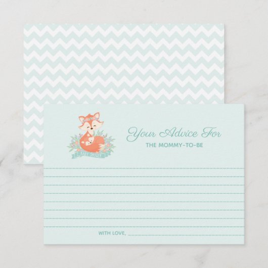 Schöne Mama und Baby Fox Boy Babydusche Ratschläge Einladung (Vorne/Hinten)