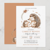 Schöne Mama und Baby-Igel-Babydusche Einladung (Vorne/Hinten)