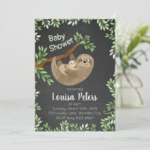 Schöne Mama und Baby Sloth Baby Dusche Einladung (Stehend Vorderseite)