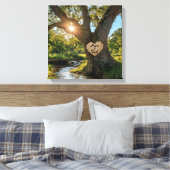 Schöne "Mama & Vater" Eichenbaum mit Wasserlauf Leinwanddruck (Insitu (Schlafzimmer))