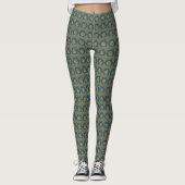Schöne Mandala Forest Green Abstrakt Geometric DIY Leggings (Vorderseite)
