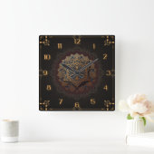 Schöne Mandala Quadratische Wanduhr (Zuhause)